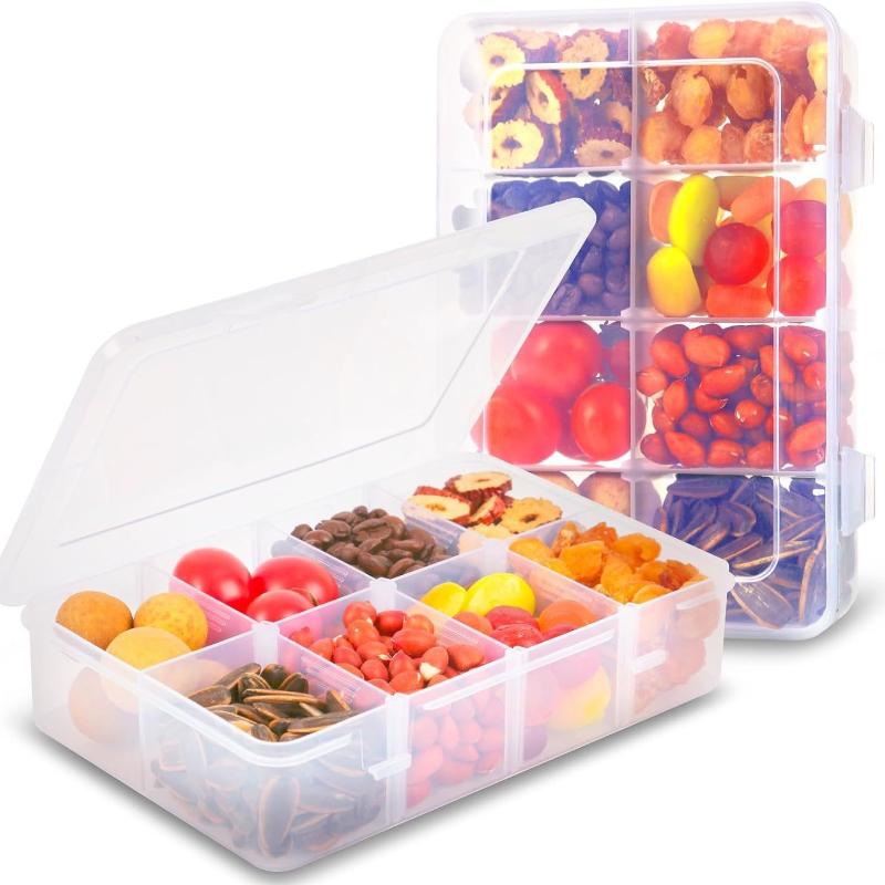 Food Storage Containers Plastic Box - 8칸 스낵 박스 용기, 플라스틱 보관함,