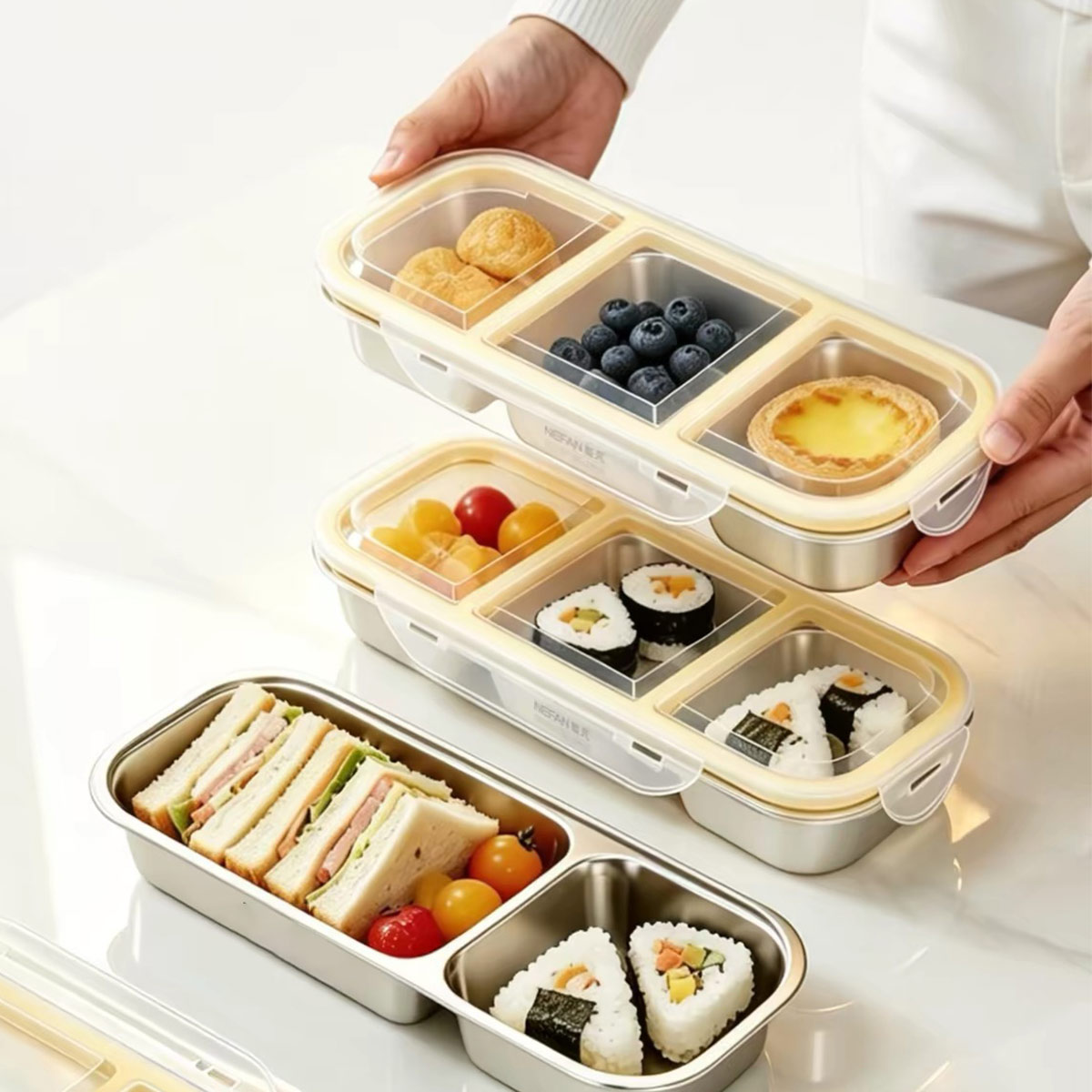 Food Storage Order - 스테인리스 스틸 뚜껑 있는 식품 보관