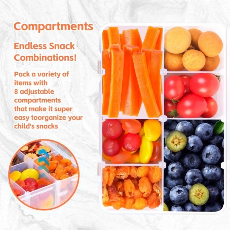 Food Storage Containers Plastic Box - 8칸 스낵 박스 용기, 플라스틱 보관함,