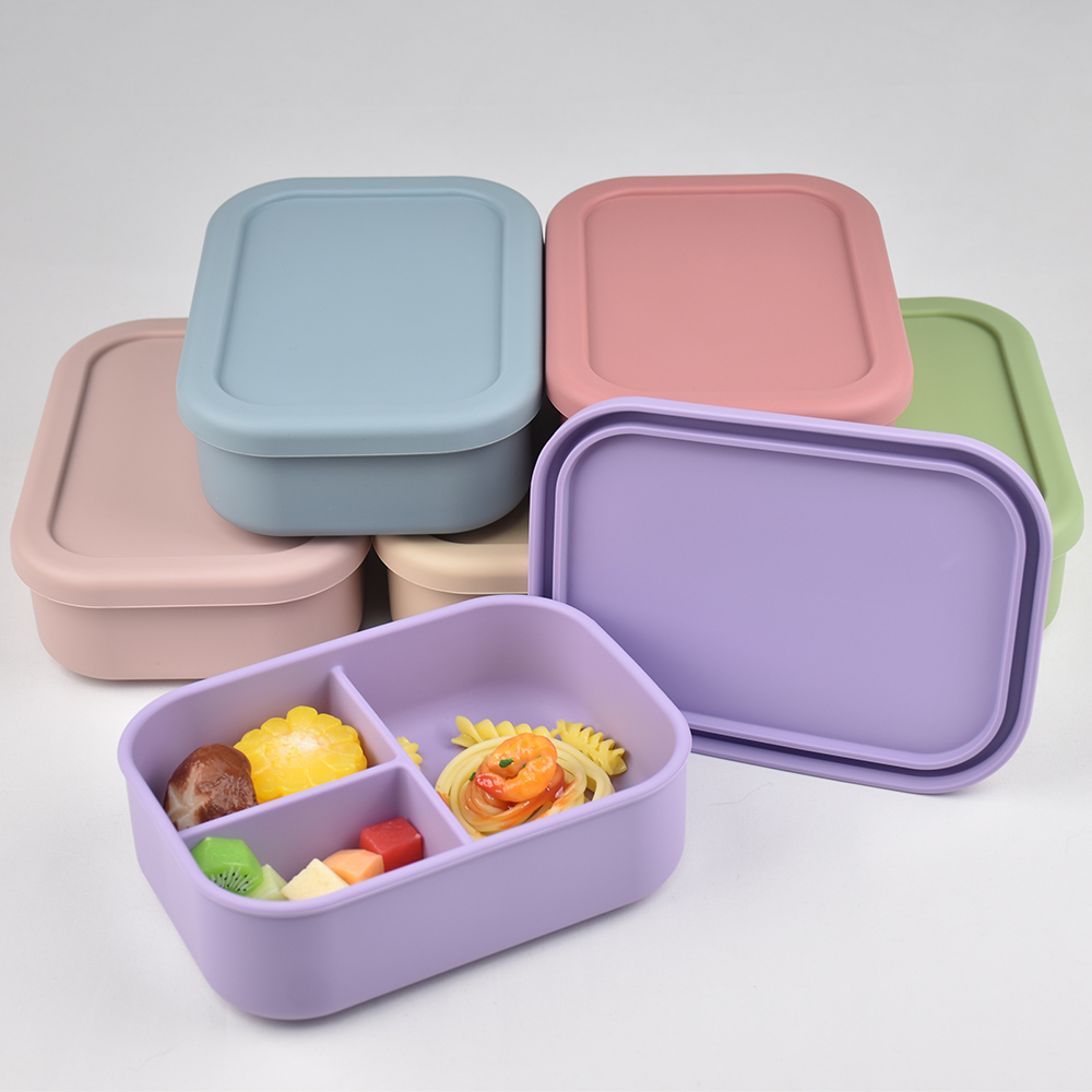 Food Storage 1 Year - 3칸 식품 등급 실리콘 벤토 도시락