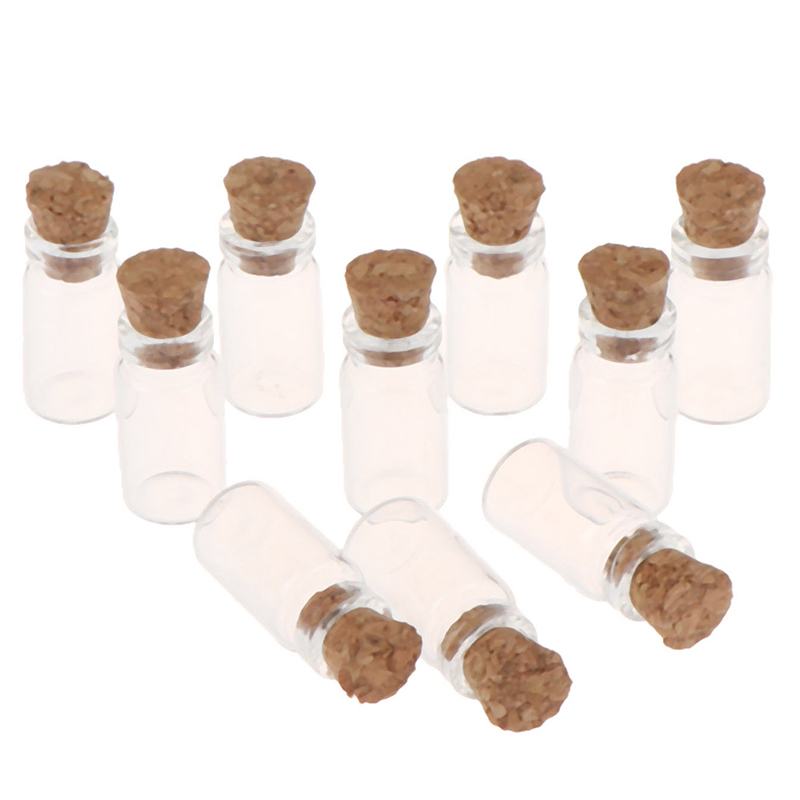 Food Storage Jars With Wooden Lids - 10Pcs 1:12 인형 집 미니어처 유리