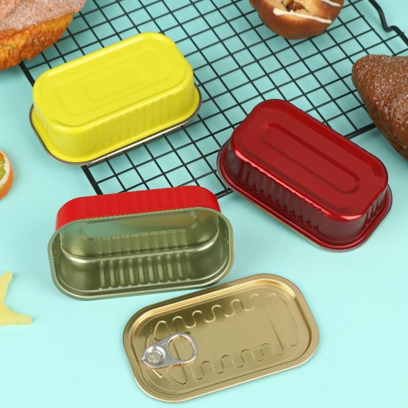 Food Storage Boxes - 2Pcs 직사각형 미니 밀봉 금속 주석