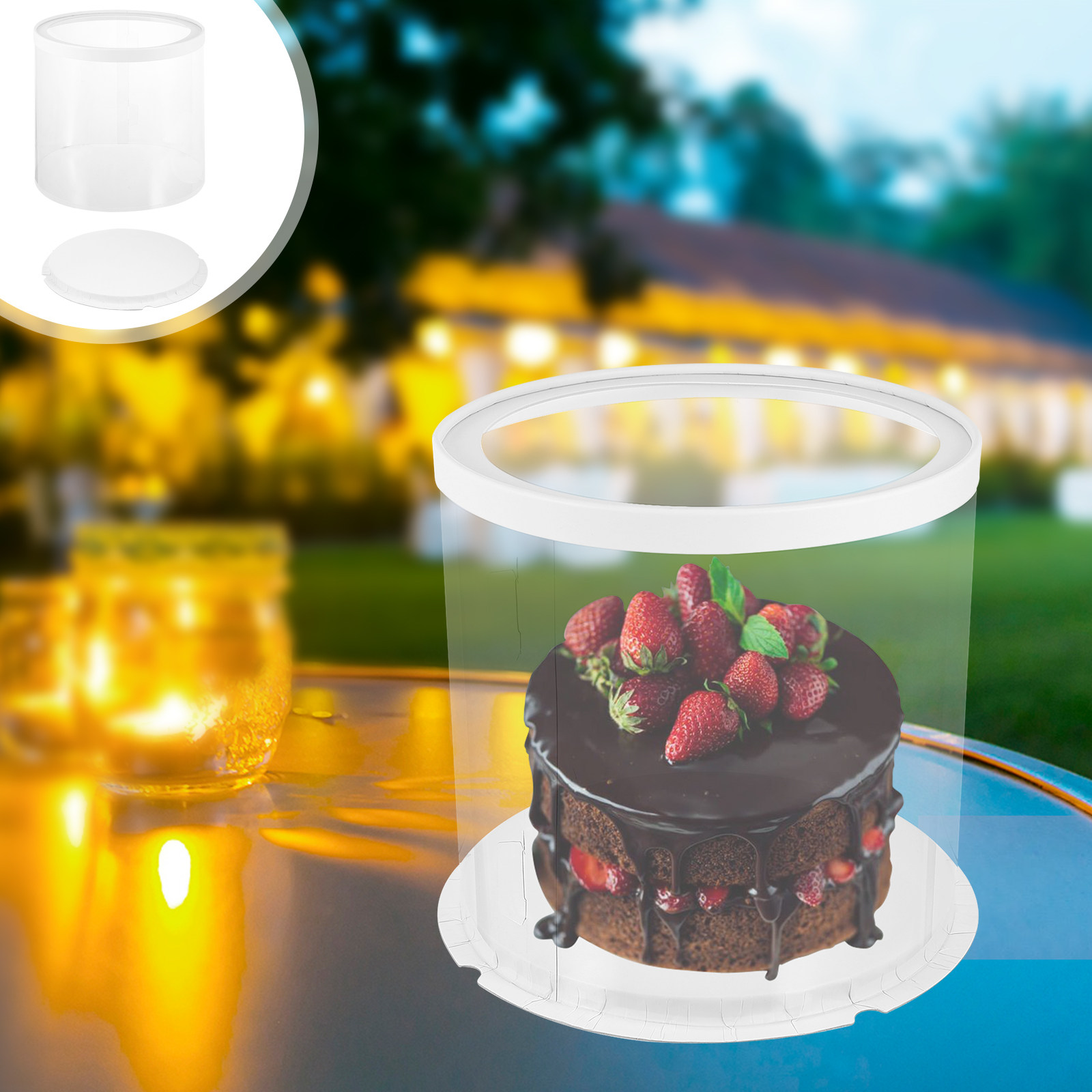 Food Storage Containers Plastic Box - 1개입 케이크 박스 원형 투명 경량