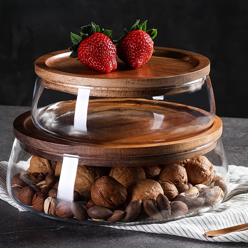 Food Storage Jars With Wooden Lids - 나무 뚜껑이 있는 유리 용기 –
