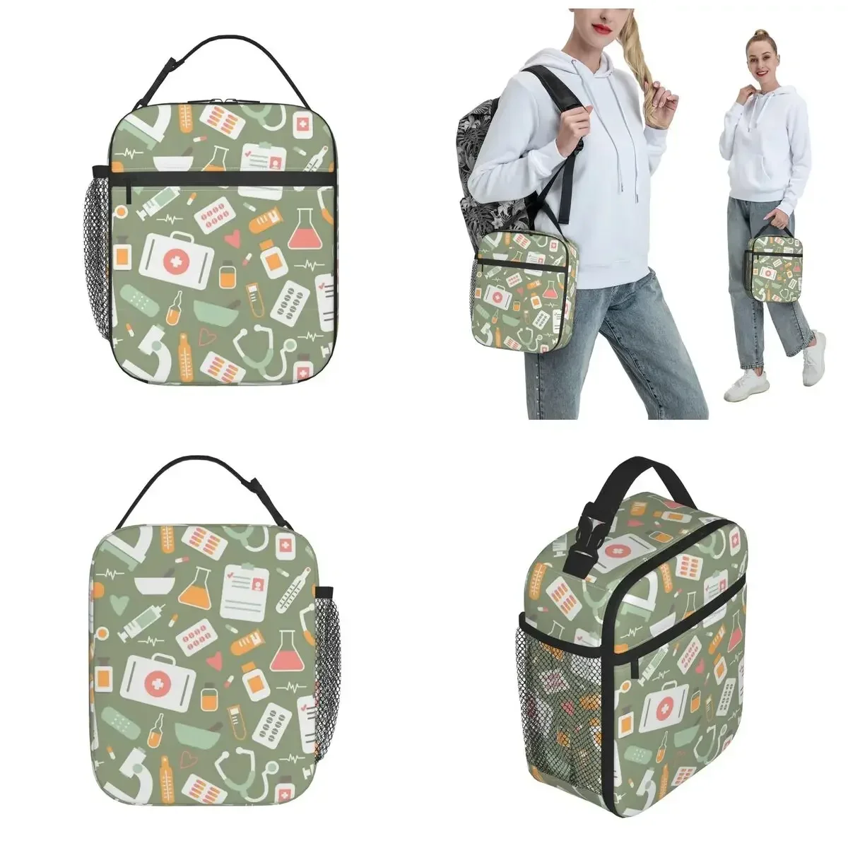 간호사 건강 관리 패턴 머치 절연 점심 토트백 학교 사 - Food Storage Zipper Bags 리뷰 및 가격