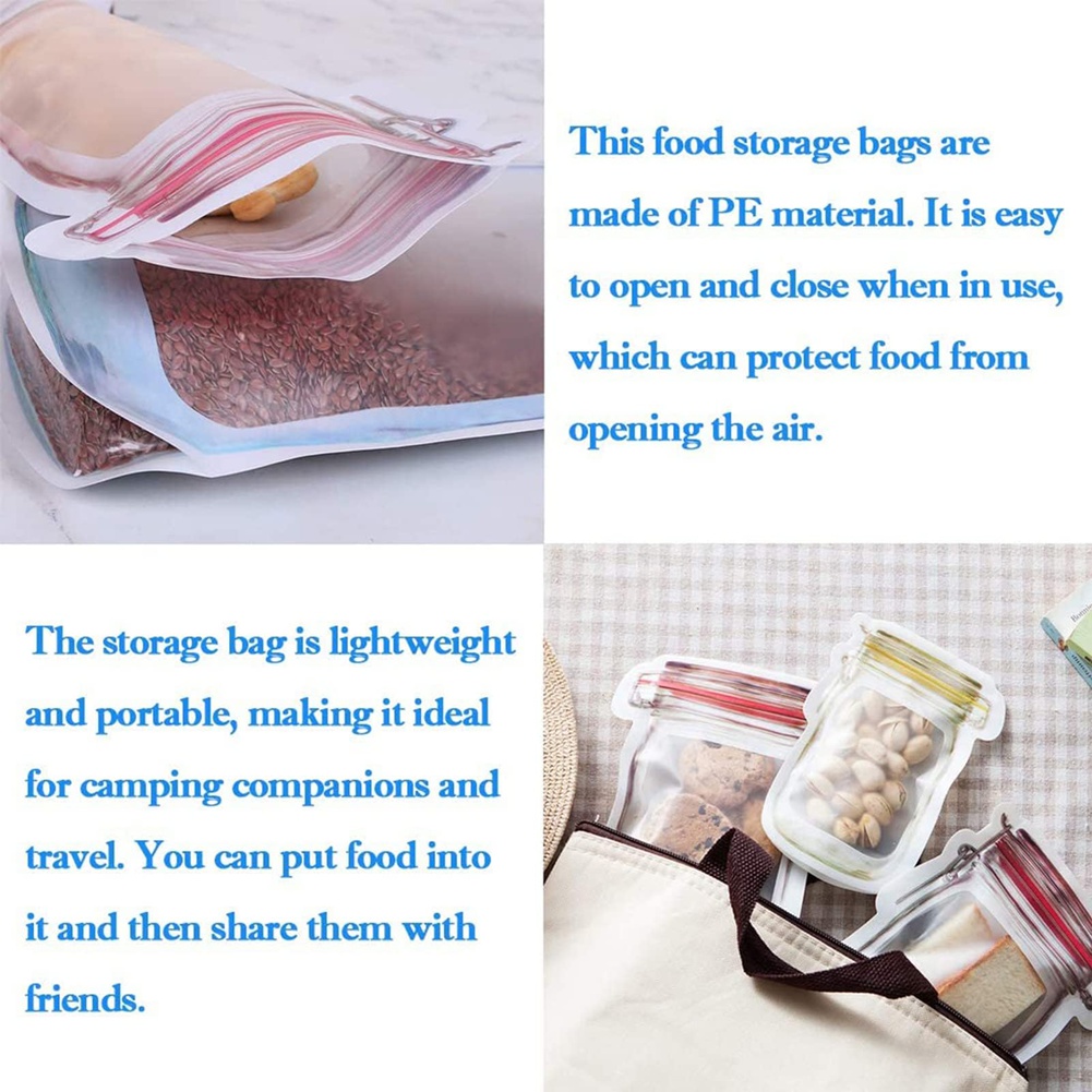 재사용 가능한 메이슨 병 지퍼백 메이슨 병 지퍼백 식품 - Food Storage Zipper Bags 리뷰 및 가격