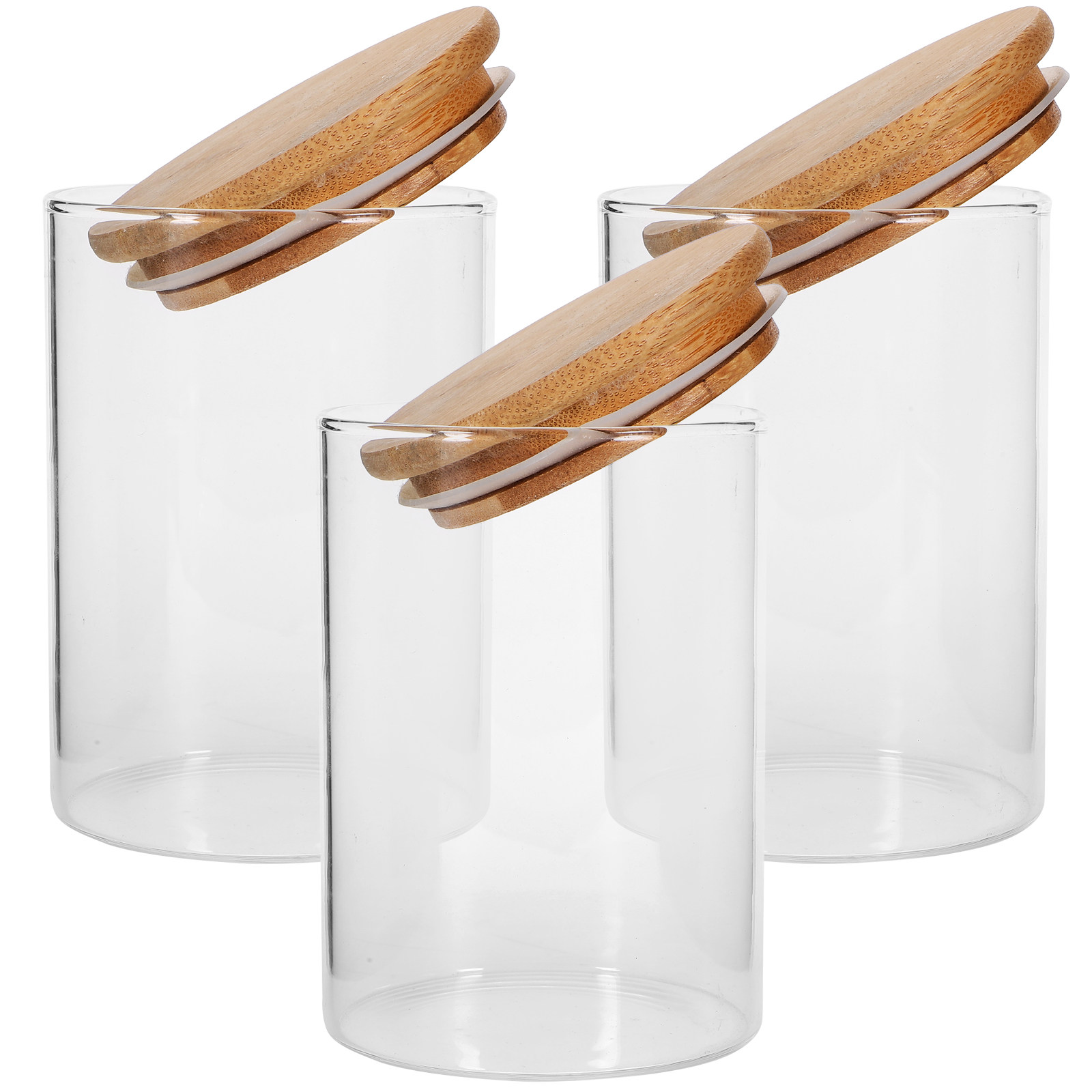 3개입 밀폐 유리 보관 용기, 나무 뚜껑, 넓은 입구, - Food Storage Jars With Wooden Lids 리뷰 및 가격
