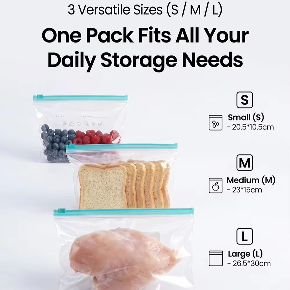 지퍼락 식품 보관백 두께 강화 자체 밀봉 재사용 가능  - Food Storage Zipper Bags 리뷰 및 가격