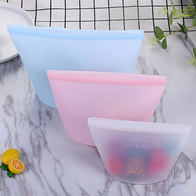 재사용 가능한 실리콘 보관 백 - 고기, 야채 마리네이 - Food Storage Zipper Bags 리뷰 및 가격