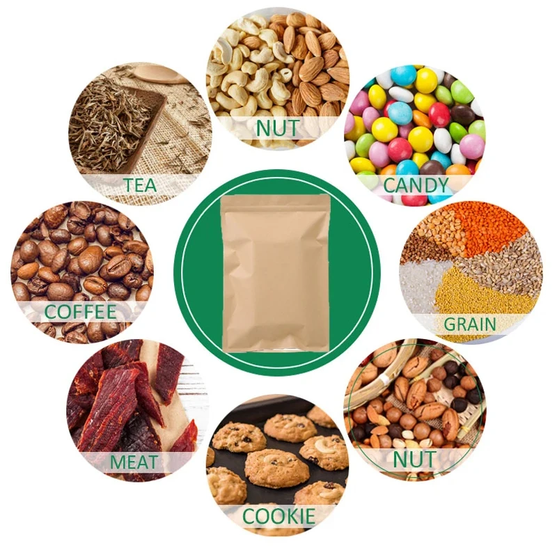 100PCS 갈색 크래프트 종이 지퍼 잠금 파우치 허브 - Food Storage Zipper Bags 리뷰 및 가격