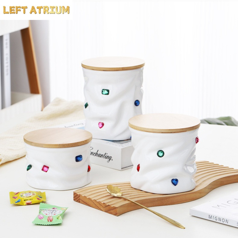 나무 뚜껑이 있는 보석 세라믹 병 방습 차 보관 용기  - Food Storage Jars With Wooden Lids 리뷰 및 가격
