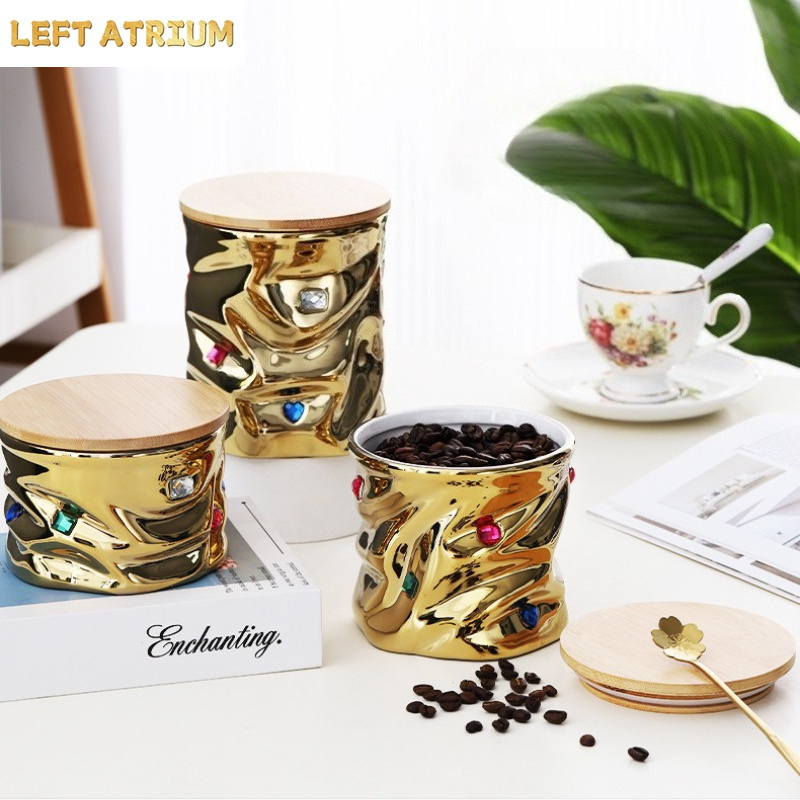 나무 뚜껑이 있는 보석 세라믹 병 방습 차 보관 용기  - Food Storage Jars With Wooden Lids 리뷰 및 가격