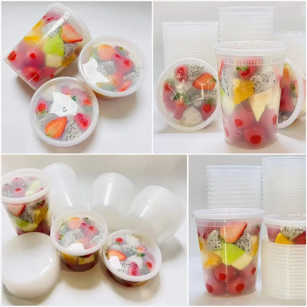 뚜껑이 있는 24개 델리 식품 보관 용기, 플라스틱 식 - Food Storage Eco Friendly 리뷰 및 가격