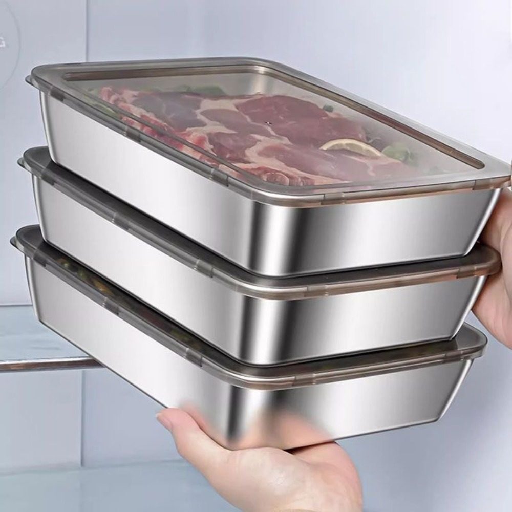 식품 등급 스테인리스 스틸 서빙 트레이(뚜껑 포함),  - Food Storage Order 리뷰 및 가격