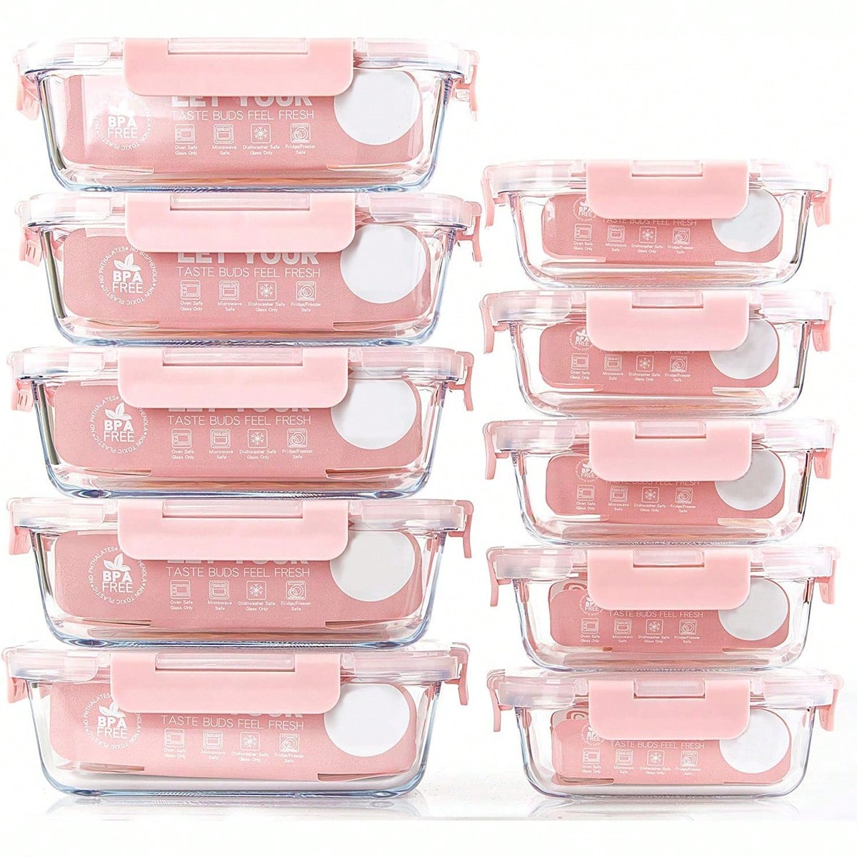10팩 유리 밀프렙 용기, 뚜껑이 있는 밀폐형 식품 보 - Food Storage Order 리뷰 및 가격