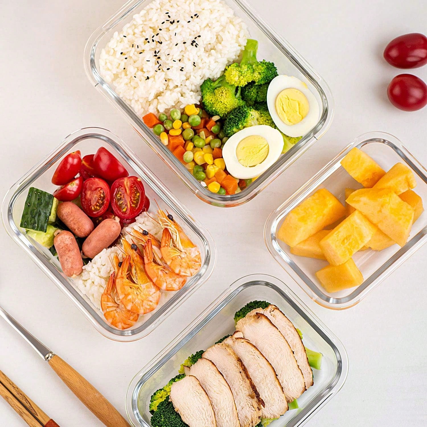 10팩 유리 밀프렙 용기, 뚜껑이 있는 밀폐형 식품 보 - Food Storage Order 리뷰 및 가격