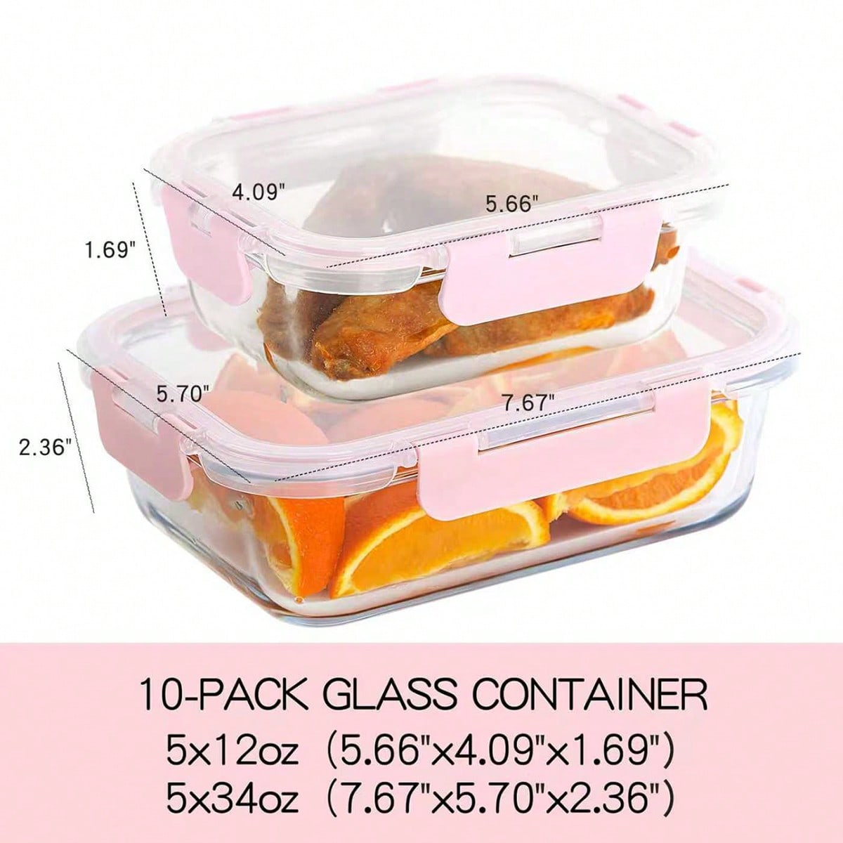 10팩 유리 밀프렙 용기, 뚜껑이 있는 밀폐형 식품 보 - Food Storage Order 리뷰 및 가격