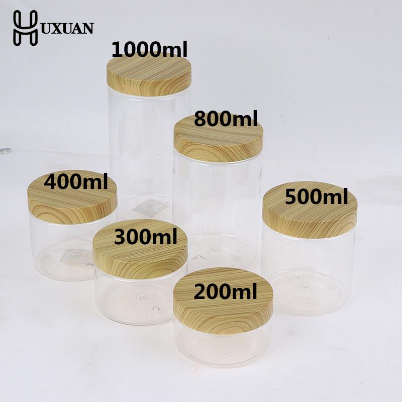 플라스틱 모조 나무 뚜껑이 있는 빈 투명 애완 동물 항 - Food Storage Jars With Wooden Lids 리뷰 및 가격