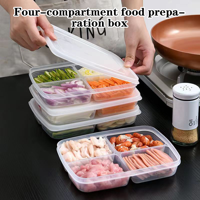 새로운【4칸 플라스틱 보관함 휴대용 칸막이 냉장고 냉동 - Food Storage Refrigerator 리뷰 및 가격