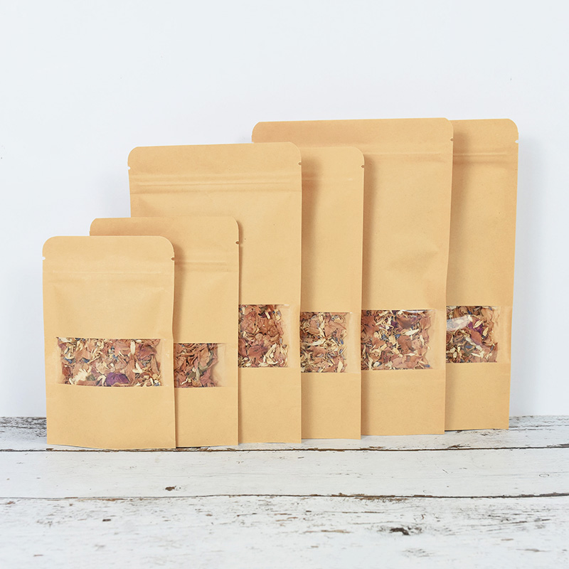 20/50pcs 크래프트 종이 지퍼 잠금 가방 창 음식 - Food Storage Zipper Bags 리뷰 및 가격