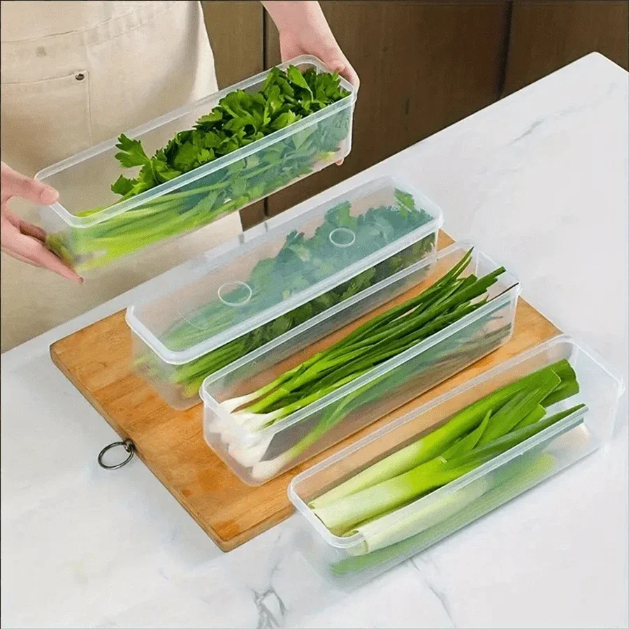 1/4Pcs 뚜껑이있는 냉장고 보관 상자 플라스틱 신선 - Herb Keeper Container 리뷰 및 가격
