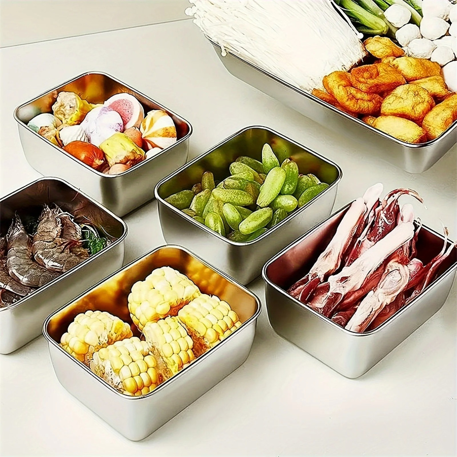 1/3/5pcs 스테인레스 스틸 식품 보관 상자 뚜껑이 - Food Storage Order 리뷰 및 가격