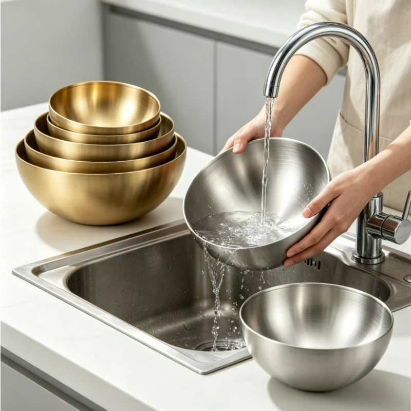 스테인리스 스틸 믹싱 볼, 금속 서빙 샐러드 볼, 베이 - Food Storage Eco Friendly 리뷰 및 가격